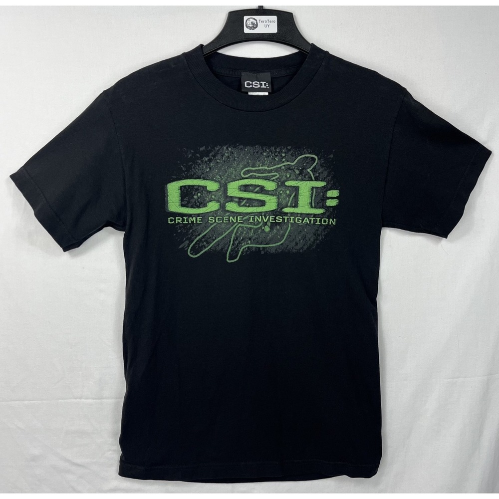 EUC CSI Crime Scene Investigation TV Show Men Graphic T-Shirt Alstyle 2009 Y2K S